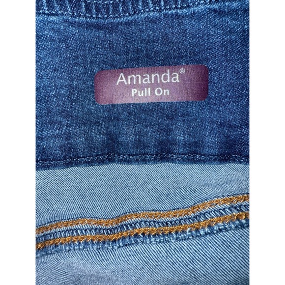 Gloria Vanderbilt Pull On Denim Jeans 18 Short Slimming Panel Amanda Vermont NWT - Picture 14 of 16